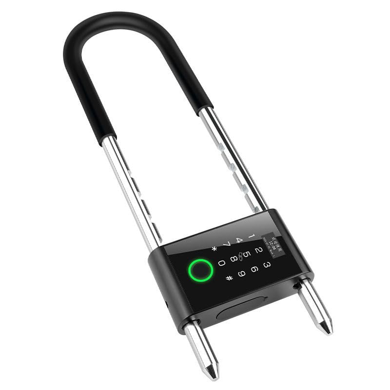Heavy Duty Smart Padlock with Long Adjustable Shackle, App & Biometric Control