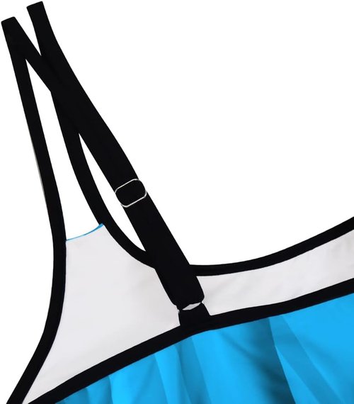 B2prity Tankini Swimsuit - Tummy Control Blouson Two-Piece Bathing Suit for Women | High Waist Boy Shorts