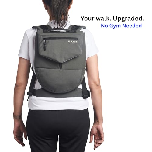 Gray Rucking Backpack for Walking & Strength Training Holds 3 Plates
