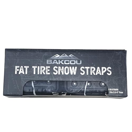 Bakcou Fat Tire Snow Straps - Set of 20 Ice & Snow Traction for 3.5-4 Inch Tires