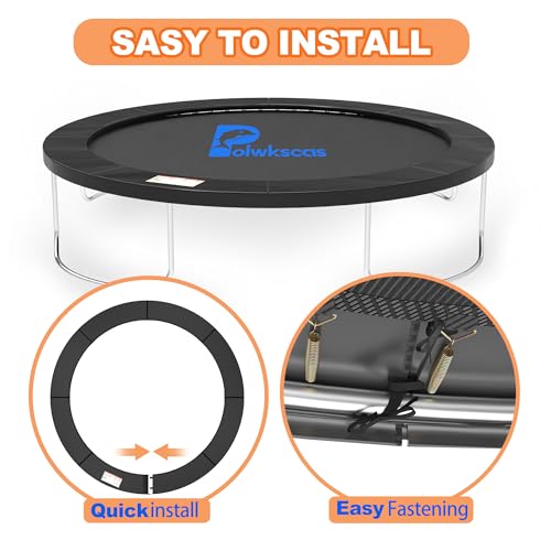 16FT Trampoline Safety Pad Replacement Waterproof Tear-Resistant Spring Cover Black