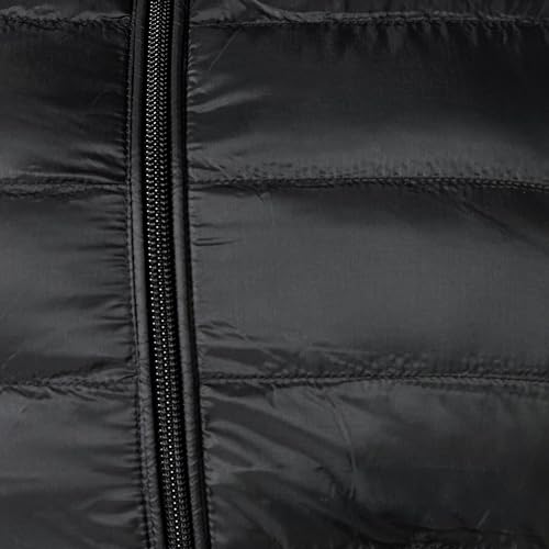 Women's Lightweight Water-Resistant Packable Puffer Jacket - Large Black