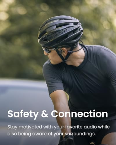 SHOKZ OpenRun Bone Conduction Bluetooth Headphones - Standard Size + Magnetic Charging, Black