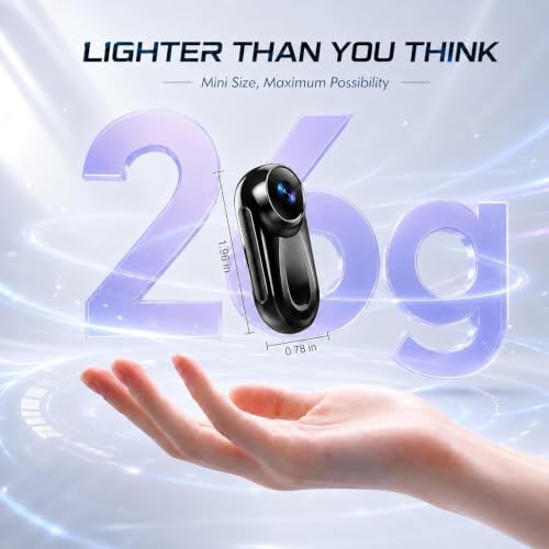 Zakotu Black Mini 1080P Body Camera 512GB, Discreet Wearable Action Cam
