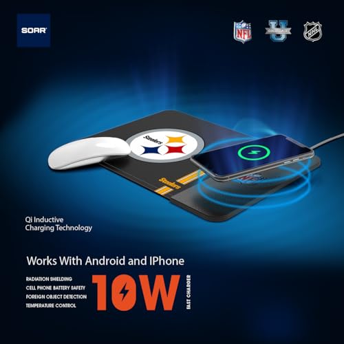 LSU Tigers Wireless Charging Mouse Pad - 1.6L x 3.9W Inches, Team Color