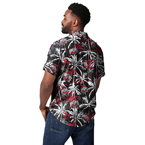 Ohio State Buckeyes Floral Black Button-Up Shirt - NCAA College Fan Apparel XL