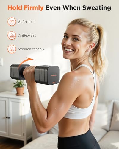 Adjustable Dumbbell Set 10LBS Pair - 5-in-1 Home Gym Weights for Strength & Rehab - Grey