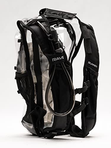 RAVERUNNER® Clear Hydration Pack | Festival Approved Hydration Backpack with 2L Bladder & Quick Disconnect Hose | Transparent Camelbak Water Backpack, Clear Hydration Backpack, ClearCamelbak