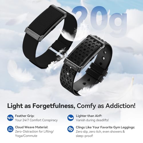 EnergyPort Black Fitness Tracker with Blood Oxygen & 170+ Sport Modes, 60-Day Battery