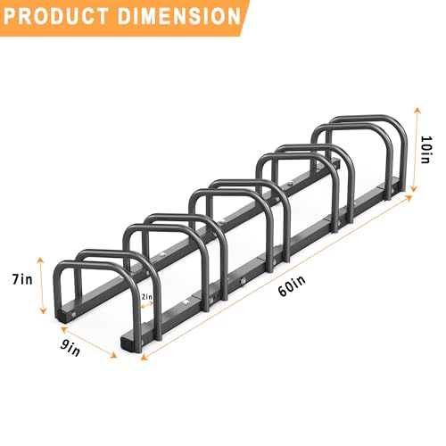 Ultrawall 5 Bike Floor Rack for Garage - Heavy Duty Bicycle Storage Stand