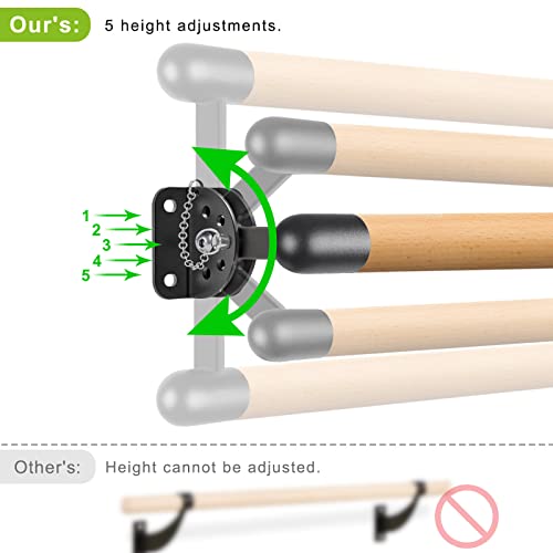 Dolibest 3 FT Wall-Mounted Wooden Ballet Barre for Home & Studio Stretch Workout
