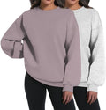 Women’s Oversized Sweatshirt Hoodie Grey Brown Medium Long Sleeve Fall Winter Cozy Pullover