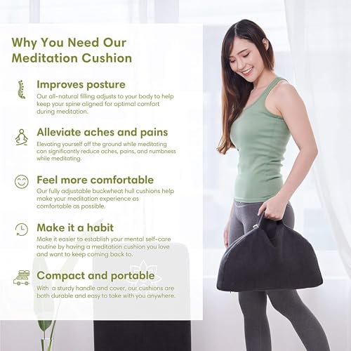 Travel Meditation Cushion with Washable Cover – Portable Floor Pillow for Relaxation