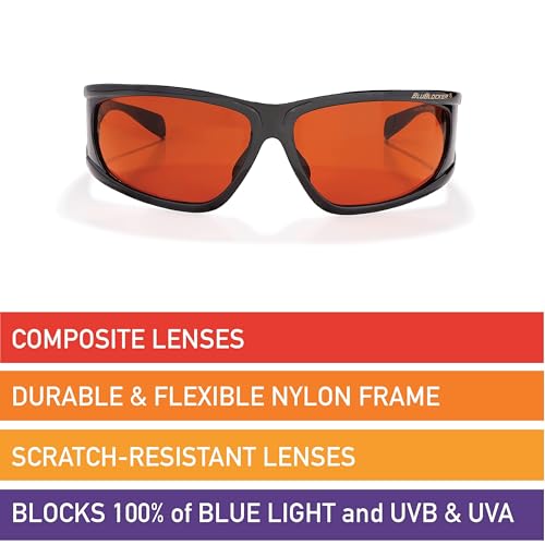 BluBlocker Viper Sunglasses - Black Polarized UV & Blue Light Protection, Rubber Grip, Comfortable Fit