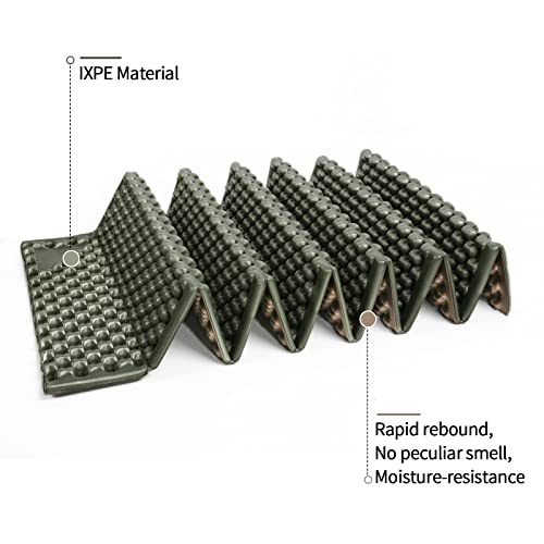 FOCHIER F Army Green 2-Pack Ultralight Foam Camping Pads for Hiking & Backpacking
