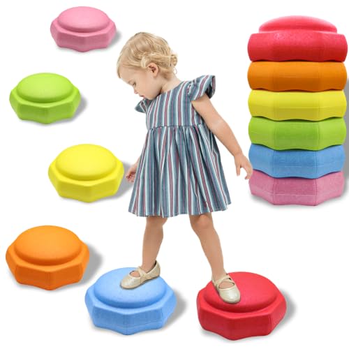 Joybond Pastel Rainbow Kids Stepping Stones – 6 pcs Balance & Sensory Playset