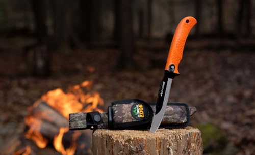 Outdoor Edge RazorMax Replaceable Hunting Knife Set with 3.5" Drop-Point & 5" Fillet Blades (Orange, 6 Blades)