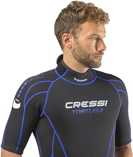 Cressi Men’s Shorty Wetsuit 2.5mm Neoprene for Water Sports - Medium Black/Blue