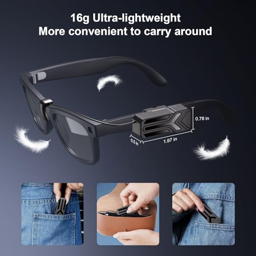 YARENKA 2 Pack Wearable Battery Pack for Meta Ray-Ban Smart Glasses Skyler & Wayfarer (Gen 1 & 2) - Ultra-Light Portable Power Bank