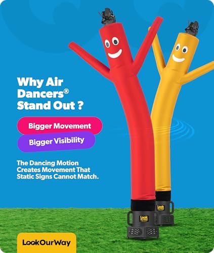 LookOurWay 7ft Red Inflatable Air Dancer Wacky Waving Tube Guy with Blower