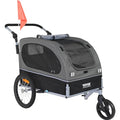 VEVOR 88lbs Dog Bike Trailer & Pet Stroller 22-Inch Wheel, 2-in-1 Bicycle Carrier