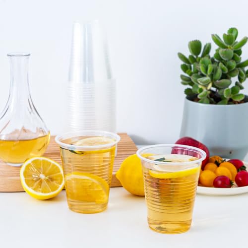 9 oz Plastic Cups - 1500 Pack Clear Disposable Drinkware for Parties & Events