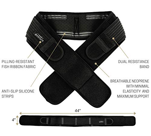Sacroiliac Hip Belt for Sciatica Pain Relief - Regular Black, 32-45 Inch
