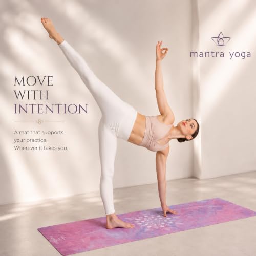 Mantra Yoga Mandala Travel 1.5mm Foldable Yoga Mat with Knee Pad & Bag