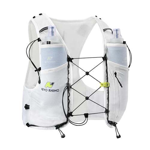 N NEVO RHINO White Medium Hydration Running Vest with 2 TPU 500ml Soft Flasks