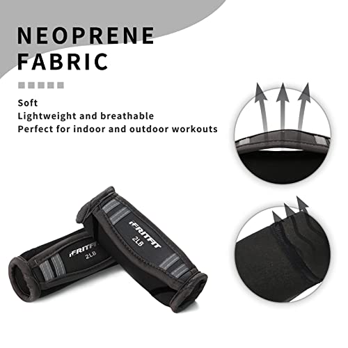 2lb Hand Weights Set with Reflective Straps for Walking & Exercise - RitFit