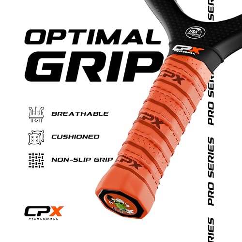 CPX Pro Carbon Fiber Pickleball Paddle - Edgeless, Honeycomb Core, Black Pro Variation
