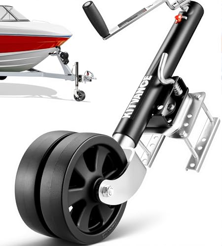 Durtschi 2000LBS Boat Trailer Jack with 8-inch Dual Wheels, Ergonomic Handle, Fits 2.4-5.5 inch Tongues