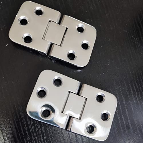 Marine Grade Stainless Steel 180° Flush Mount Hatch Hinges Pair 2-3/4in x 1-1/2in