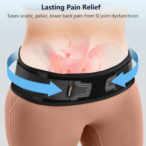 SueStar SI Belt for Women with 3D Pad - Gray Medium Sacroiliac Hip Support