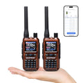 Mini Ham Radio UHF VHF Two-Way Radio Amber - 2 Pack
