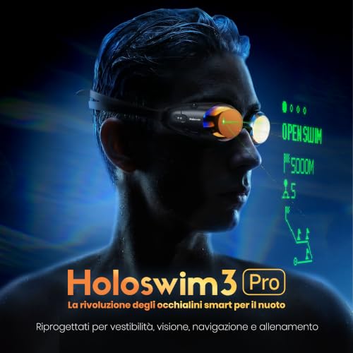 Holoswim Pro AR Smart Swim Goggles with Display, GPS & Data Tracking