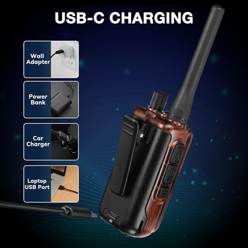Mini Ham Radio UHF VHF Two-Way Radio Amber - 2 Pack
