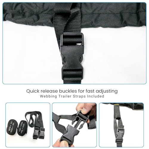 JETPRO Waterproof Gray/Black Jet Ski Cover Fits 126-135 Inches 3 Seater Heavy Duty