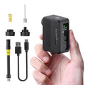 Black Portable Electric Bike Pump 130 PSI with Gauge & Auto-Off - Fast Charging