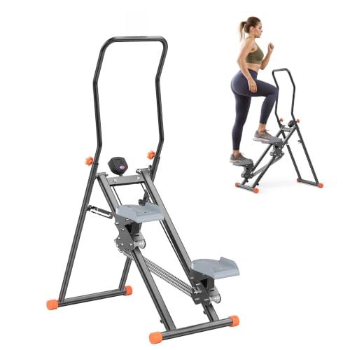 Foldable Stair Climber with Resistance Bands for Full Body Cardio Workout