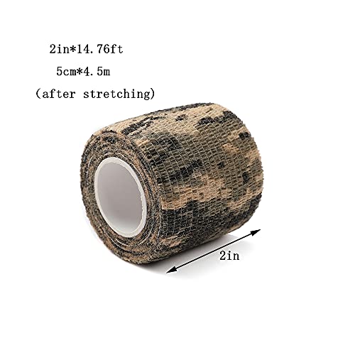 Camouflage Self-Adherent Bandage Wrap 12 Rolls - Green Military Camo Tape