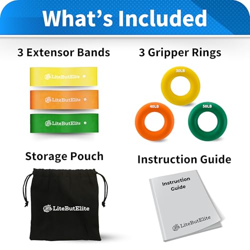 Silicone Hand Grip Strength Trainer Kit for Forearm and Finger Exercise
