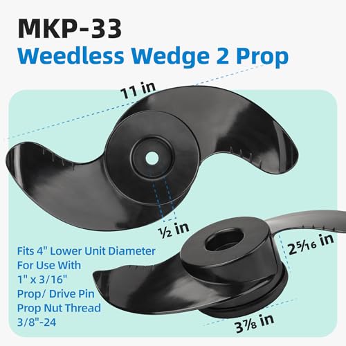 Prop Fits for Minn Kota Trolling Motor 4 Inch Diameter - MKP-33 Weedless Wedge