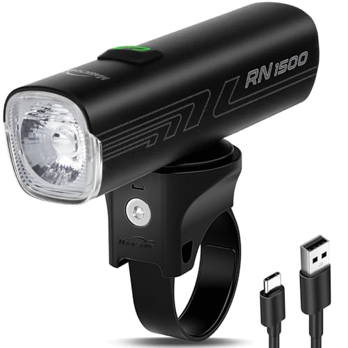 1500 Lumen Bike Front Light with USB-C Rechargeable Waterproof Cycling Light