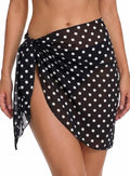 Herseas Women's Sheer Swimsuit Coverup Beach Sarong Wrap - Black Polka Dot, One Size
