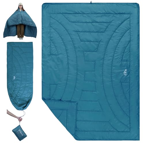 Ultralight Camping Blanket with Thinsulate Insulation, Waterproof & Compact - Blue, 72.8" x 55"