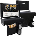 BRAWNTIDE Black Compact Premium Stadium Seat 2-Pack - Long Bleacher Comfort