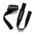 Black Heavy Duty Weightlifting Wrist Straps with Padded Cotton Wraps - 22.5 Inch