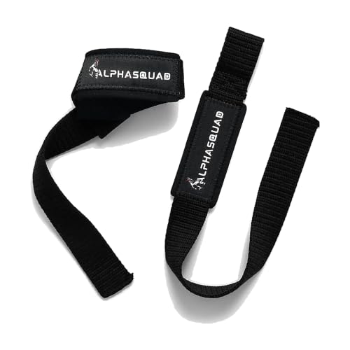 Black Heavy Duty Weightlifting Wrist Straps with Padded Cotton Wraps - 22.5 Inch