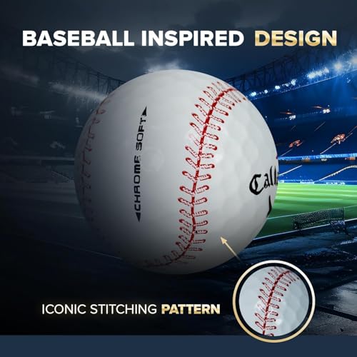 Refinished Baseball Style Golf Balls - Callaway Chrome Soft, 12 Pack